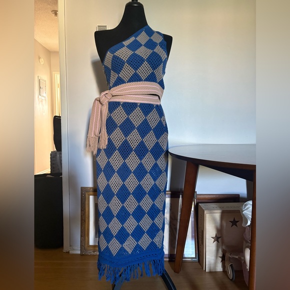 & Other Stories Dresses & Skirts - Coachella Vibe & Other Stories Crochet Knit Set Blue Gray Size S